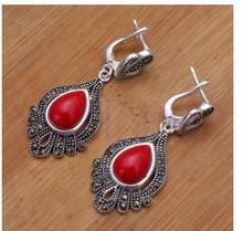 whosale Elegant oval bead coral dangle pierced earrings 2024 - buy cheap