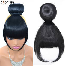 Synthetic Fake Hair Buns With Bang Set Heat Resistant Fiber Chignons HairPiece Ponytail Wig For Women Clip In Hair Extension 2024 - buy cheap