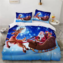 cartoon Bedding Set for kids baby Bed linen set for home duvet cover bed sheet family sets Euro 200x220 Christmas santa claus 2024 - buy cheap