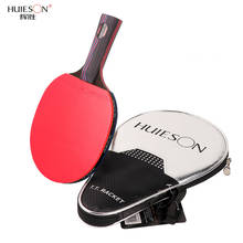 Huieson raquetes de tênis de mesa em fibra de carbono, novo material com face dupla, leve, poderoso, bastão com bolsa, 1 peça 2024 - compre barato