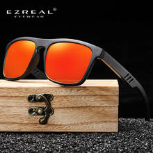 EZREAL-gafas de sol polarizadas de estilo deportivo Vintage para hombre, lentes cuadradas de madera para conducir, color negro 2024 - compra barato