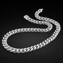Classic Men's 100% 925 Sterling Silver Necklace-10MM Horsewhip Silver Chain-Fine Jewelry Chokers Necklaces-Party Accessories 2024 - buy cheap