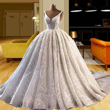 Vestido de noiva rendado com glitter, roupa para baile de casamento, comprar direto da china 2024 - compre barato