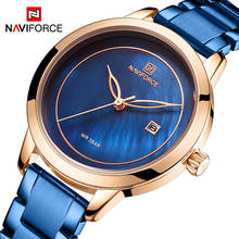 Relógios femininos de luxo naviforce, relógio de marca de aço, quartzo, relógio de pulso fashion para mulheres 2024 - compre barato
