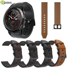 Pulseira de couro de 22mm, pulseira para huami amazfit stratos 3 2 2s, faixa de liberação rápida, 20mm para huawei watch gt 2 46mm 2024 - compre barato