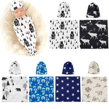 Baby Bedding Cotton Blanket Newborn Receiving Blanket Hat Set Infants Swaddle Wrap Sleeping Bag Blanket Baby Bonnet Set 2Pcs 2024 - buy cheap