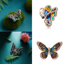 Colorful Butterfly Rhinestone Crystal Beautiful Brooches Elegant Women Lady Wedding Party Girl Suit Clothes Vintage Jewelry Gift 2024 - buy cheap