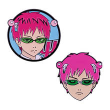 The Disastrous Life of Saiki K Enamel Pin Funny Complaints Anime Powerful Psychic Pink Hair Boy Badge 2024 - buy cheap