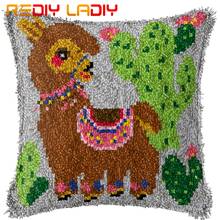 Latch Hook Cushion Cartoon Camel Pillow Case Pre-Printed Color Canvas Acrylic Yarn Latched Hook Pillow Crochet Cushion Cover Kit 2024 - buy cheap
