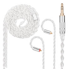 Yinyoo 7N Pure Single Crystal Copper Silver Plated Cable 2.5/3.5/4.4mm Balanced Cable with MMCX/2Pin for BLON BL-01 BL-03 KZ EDX 2024 - buy cheap
