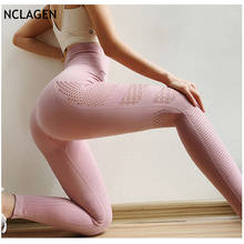 NCLAGEN-Pantalones deportivos de nailon para mujer, calzas de cintura alta, elásticos, a prueba de sentadillas, para Yoga, gimnasio, entrenamiento, Fitness 2024 - compra barato