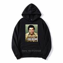 Pablo escobar gun vintage hoodie outono inverno masculino velo moletom com capuz streetwear engraçado hoodies 2024 - compre barato