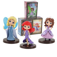 7-8cm 3pcs/Lot Q Posket Characters Petit Ariel Sofia Blue Fairy Princess PVC Figures Collectible Dolls Model Toys 2024 - buy cheap