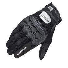 Черные мотоциклетные дышащие перчатки Komine GK 215 с 3D сеткой 2024 - купить недорого