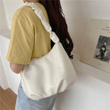 Складные дизайнерские женские сумки через плечо, мягкая искусственная кожа, половинная луна, сумка 2020, летние маленькие женские сумки, дорожная ручная сумка, желтые сумки 2024 - купить недорого