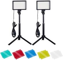 Luz de vídeo led usb ajustável 5600k com tripé ajustável/filtros coloridos para fotografia, bastão tok 2024 - compre barato