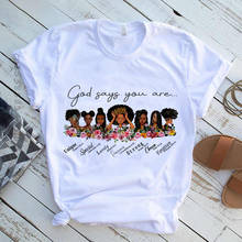 Camiseta feminina premium god said you are black girl, camiseta mágica bonita com estampas gráficas 2024 - compre barato