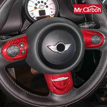 Cubierta decorativa para volante de coche, accesorio de fibra de carbono para BMW MINI ONE, COOPERS, F54, F55, F56, F60, R55, R56, R60 2024 - compra barato