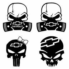 car sticker Fun Chevrolet Logo Skull Stickers On The Car Sigh Car Body Window Auto Decoration Car Styling Stickers And Decals 2024 - buy cheap