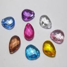 100 Mixed Color Transparent Acrylic Faceted TearDrop Charms Pendants Top Drilled 17mm 2024 - buy cheap