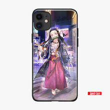 Nezuko demon slayer kimetsu não yaiba silicone macio para o iphone 6s 7 8 plus x xr xs 11 pro max caso de telefone vidro capa do escudo 2024 - compre barato