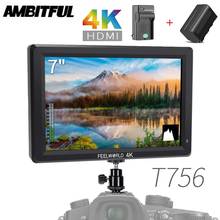 FEELWORLD T756 7'' 1920x1200 4K HDMI Input Output IPS On Camera Field  Monitor + NP750 Battery Charger for Camera 2024 - buy cheap