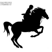 Volkrays Personality Car Sticker Riding Horse Sport Accessories Reflective Waterproof Vinyl Decal Black/Silver,12cm*13cm 2024 - buy cheap