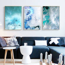 Abstract Wall Art Beautiful Blue Marble Pattern Paintings Canvas Posters and Prints for Living Room Bedroom Corridor Decoration 2024 - buy cheap