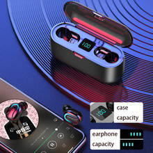 Беспроводные наушники Bluetooth V5.0, беспроводные Bluetooth наушники, светодиодный дисплей с внешним аккумулятором, гарнитура с микрофоном 2024 - купить недорого