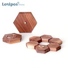 Black Walnut Solid Wood Ring Rack Geometric Hexagonal Ornaments Display Props Ring Necklace Rack Earrings Bracelet Tray Wooden 2024 - buy cheap