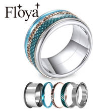 Floya feminino anel de aço inoxidável multicamadas cem anéis de harmonização anel de banda de casamento femme bijoux 2024 - compre barato