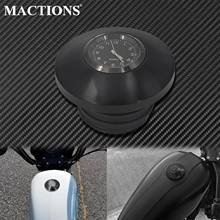 Motorcycle Black Fuel Gas Oil Tank Decorative Cap With Clocks For Harley Touring Road King Sportster XL Dyna Softail Street Bob 2024 - buy cheap