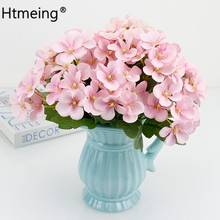 Buquê artificial de flores tipo hortência, 5 unidades, pequeno buquê para decoração de jardim de casamento 2024 - compre barato