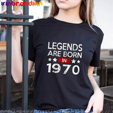 Camiseta clásica Vintage de Legends are Born in 1970 para mujer, camiseta Retro de cumpleaños, camisetas de acción de gracias del Día de la madre, ropa de calle para mujer, Top 1970 2024 - compra barato