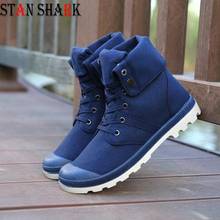 Men Casual Shoes High Top Canvas Shoes Luxury Outdoors Lace Up Male Shoes Ankle Botas Cowboy Motorcycle Boots 2024 - buy cheap