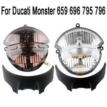 Faro delantero para motocicleta Ducati Monster 659, 696, 795, 796, M1000, color blanco ahumado, nuevo 2024 - compra barato