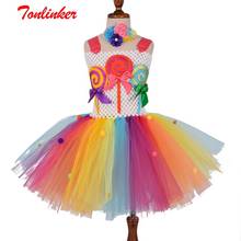 Christmas Girls Rainbow Fruit Candy Costume Kids Halloween Festival Tutu Party Dresses Children Kids Princess Cosplay Dressing 2024 - buy cheap