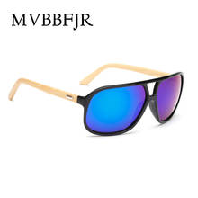 MVBBFJR New Trendy Bamboo Sunglasses Men Women Wooden Mirror Shade Eyewear Square Brand Design Vintage Retro Sun Glasses UV400 2024 - buy cheap