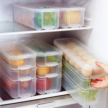 Caixas de armazenamento de plástico geladeira caixa de armazenamento de alimentos recipientes de armazenamento com tampa para cozinha armário de geladeira freezer organizador de mesa 2024 - compre barato