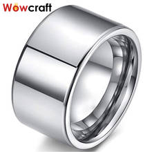 Мужское обручальное кольцо из карбида вольфрама 12 мм, полированная поверхность, плоский ремешок, обручальное кольцо для мужчин 2024 - купить недорого
