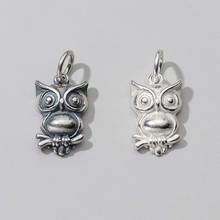 925 Sterling Silver Matte Craftwork Owl Design Dangle Pendants Fashion S925 Silver Charms Accessories DIY Jewelry Making Gift 2024 - buy cheap