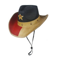 Chapéu de caubói, feminino, masculino, chapéu de palha ocidental com corda à prova de vento 2024 - compre barato