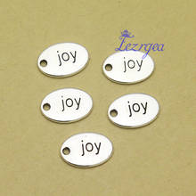 Dijes de letras de joy chams chapados en plata antigua, suministros de bricolaje, accesorios de joyería, 14x10mm, 40 unids/lote 2024 - compra barato