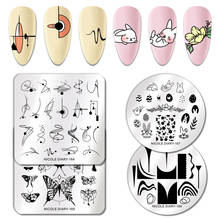 NICOLE DIARY Nail Stamping Plates Flower Rectangle Stainless Steel Nail Image Stencils Stamping Template 2024 - buy cheap