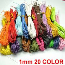 Cordón de algodón encerado para pulsera, cordón de abalorios de 200 metros, colores variados, 1mm, 20 colores 2024 - compra barato