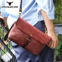 Fashion Mens Casual Genuine Leather Shoulder Bag Soft Handle Cowhide Handbag Mini Small Party Bags Vintage Crossbody Bags 2024 - buy cheap