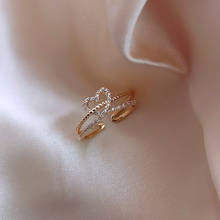 2020 New fashion Heart shiny Rings contracted Korean fine crystal sweet Women Rings 2024 - buy cheap