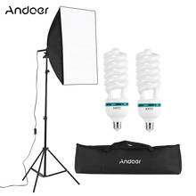 Andoer-Kit de luz profesional para estudio de fotografía, Softbox de 150W, 5500K, Bombilla * 2/2M, bolsa de transporte, 50x70cm 2024 - compra barato