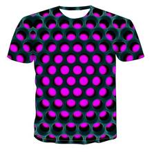 Summer T-shirt men's geometric 3D three-dimensional pattern digital printing T-shirt men's short-sleeved slim round neck t-shirt 2024 - buy cheap