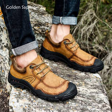 Golden Sapling-zapatos de ocio clásicos para hombre, calzado plano de cuero genuino para caminar, informal, a la moda, Retro, táctico, Trekking 2024 - compra barato